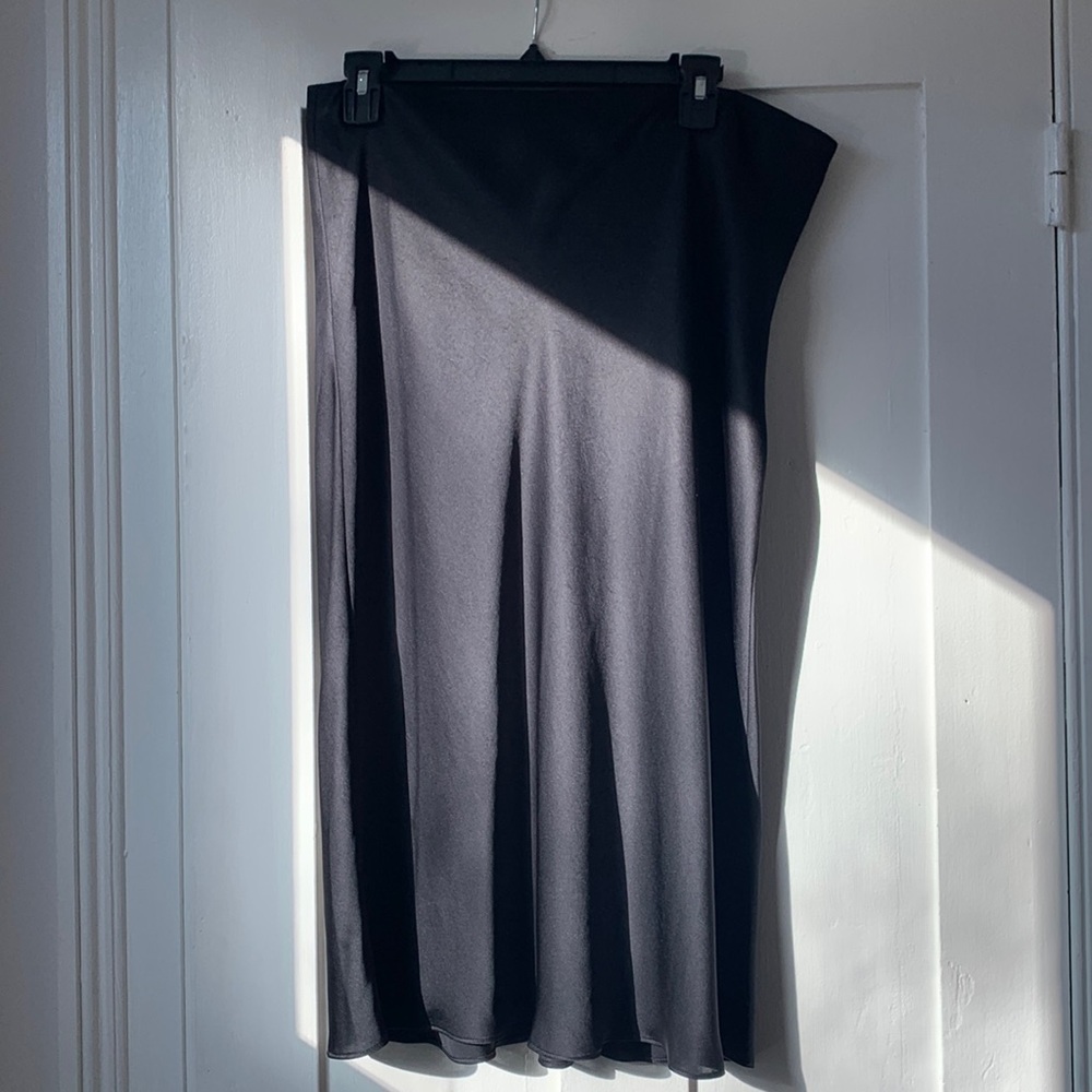 Black silk maxi skirt.